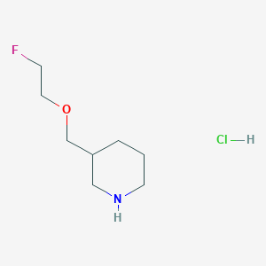 molecular formula C8H17ClFNO B1441121 3-[(2-Fluoroethoxy)methyl]piperidine hydrochloride CAS No. 1220028-37-4