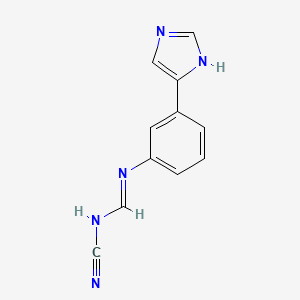 molecular formula C11H9N5 B14411228 N-cyano-N'-[3-(1H-imidazol-5-yl)phenyl]methanimidamide CAS No. 83184-33-2