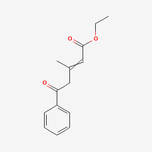 molecular formula C14H16O3 B14411309 Ethyl 3-methyl-5-oxo-5-phenylpent-2-enoate CAS No. 82343-51-9
