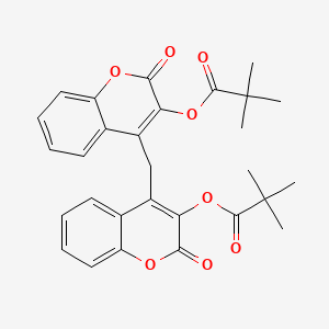 molecular formula C29H28O8 B14411396 Propanoic acid, 2,2-dimethyl-, methylenebis(2-oxo-2H-1-benzopyran-3,4-diyl) ester CAS No. 81456-57-7