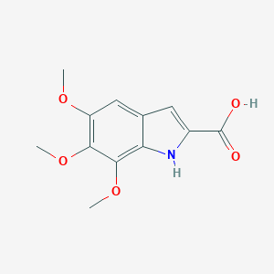 molecular formula C12H13NO5 B144114 5,6,7-Trimethoxy-1H-indole-2-carboxylic acid CAS No. 128781-07-7