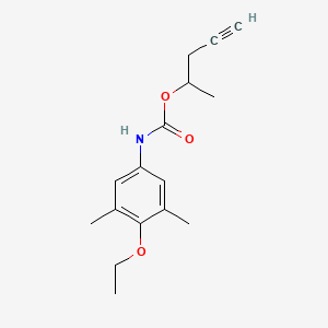 molecular formula C16H21NO3 B14411404 Pent-4-yn-2-yl (4-ethoxy-3,5-dimethylphenyl)carbamate CAS No. 84971-17-5