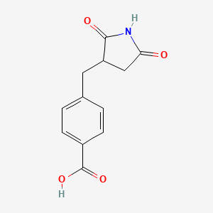 molecular formula C12H11NO4 B1441149 4-[(2,5-Dioxopyrrolidin-3-yl)methyl]benzoic acid CAS No. 1333753-40-4