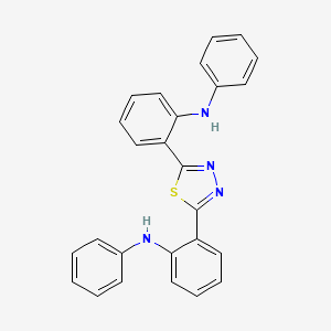 molecular formula C26H20N4S B14411518 N,N'-[1,3,4-Thiadiazole-2,5-diyldi(2,1-phenylene)]dianiline CAS No. 83388-69-6