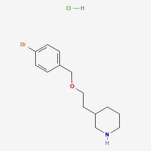 molecular formula C14H21BrClNO B1441153 盐酸 3-{2-[(4-溴苯甲基)氧基]乙基}哌啶 CAS No. 1220038-88-9
