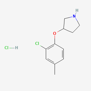 molecular formula C11H15Cl2NO B1441158 3-(2-Chloro-4-methylphenoxy)pyrrolidine hydrochloride CAS No. 1219977-28-2