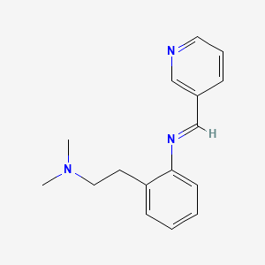 molecular formula C16H19N3 B14411658 N,N-Dimethyl-2-(2-{(E)-[(pyridin-3-yl)methylidene]amino}phenyl)ethan-1-amine CAS No. 80643-92-1