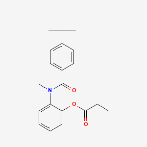 molecular formula C21H25NO3 B14411675 Benzamide, 4-(1,1-dimethylethyl)-N-methyl-N-(2-(1-oxopropoxy)phenyl)- CAS No. 80495-81-4