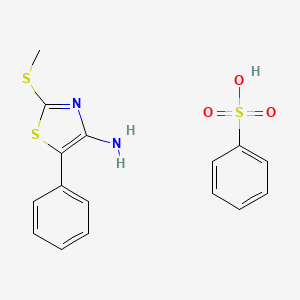molecular formula C16H16N2O3S3 B14411702 Benzenesulfonic acid;2-methylsulfanyl-5-phenyl-1,3-thiazol-4-amine CAS No. 82646-26-2