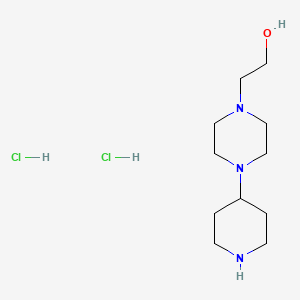 molecular formula C11H25Cl2N3O B1441173 2-[4-(4-Piperidinyl)-1-piperazinyl]-1-ethanol dihydrochloride CAS No. 1220035-51-7