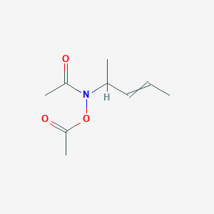 molecular formula C9H15NO3 B14411783 N-(Acetyloxy)-N-(pent-3-en-2-yl)acetamide CAS No. 87842-87-3