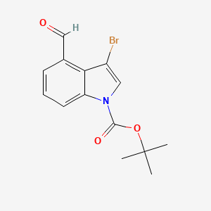 molecular formula C14H14BrNO3 B1441209 tert-butyl 3-bromo-4-formyl-1H-indole-1-carboxylate CAS No. 921125-94-2