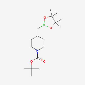 molecular formula C17H30BNO4 B1441224 tert-Butyl 4-((4,4,5,5-tetramethyl-1,3,2-dioxaborolan-2-yl)methylene)piperidine-1-carboxylate CAS No. 1425970-61-1
