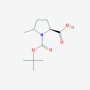 molecular formula C11H19NO4 B1441262 (2S)-1-(tert-Butoxycarbonyl)-5-methylpyrrolidine-2-carboxylic acid CAS No. 374929-20-1