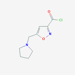 B1441275 5-(Pyrrolidin-1-ylmethyl)isoxazole-3-carbonyl chloride CAS No. 1242982-43-9