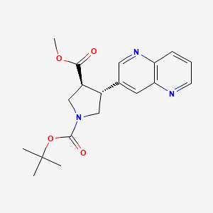 (rac)-trans-1-tert-Butyl 3-methyl 4-(1,5-naphthyridin-3-yl)pyrrolidine-1,3-dicarboxylate