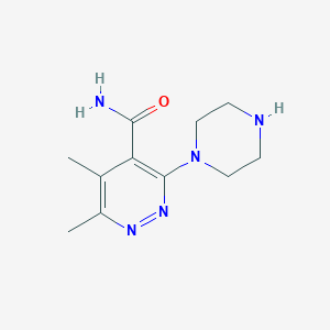 5,6-Dimethyl-3-(piperazin-1-yl)pyridazine-4-carboxamide