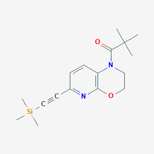 2,2-Dimethyl-1-(6-((trimethylsilyl)ethynyl)-2,3-dihydro-1H-pyrido[2,3-b][1,4]oxazin-1-yl)propan-1-one