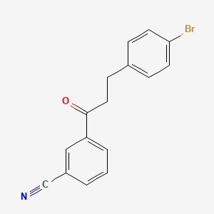 molecular formula C16H12BrNO B1441296 3-(4-Bromophenyl)-3'-cyanopropiophenone CAS No. 898761-07-4