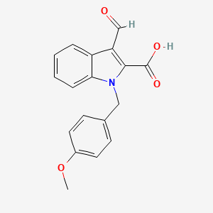 molecular formula C18H15NO4 B1441306 3-Formyl-1-(4-methoxybenzyl)-1H-indole-2-carboxylic acid CAS No. 1242891-83-3