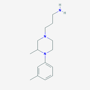 molecular formula C15H25N3 B1441307 3-[3-methyl-4-(3-methylphenyl)piperazin-1-yl]propan-1-amine CAS No. 1044528-74-6