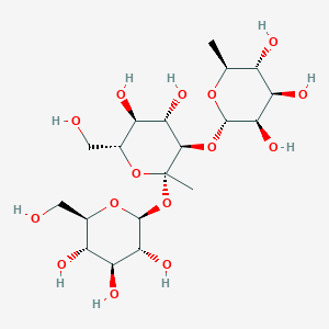 molecular formula C19H34O15 B144131 Methyl 2-O-(beta-glucopyranosyl)-6-O-(alpha-rhamnopyranosyl)-alpha-glucopyranoside CAS No. 130542-01-7
