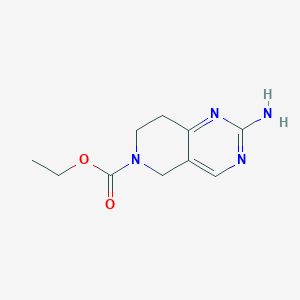 molecular formula C10H14N4O2 B1441312 ethyl 2-amino-5H,6H,7H,8H-pyrido[4,3-d]pyrimidine-6-carboxylate CAS No. 1258651-96-5