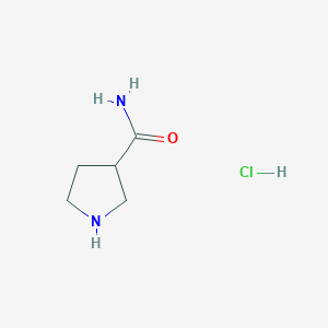 molecular formula C5H11ClN2O B1441323 Pyrrolidine-3-carboxamide hydrochloride CAS No. 644972-57-6