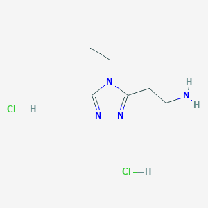 molecular formula C6H14Cl2N4 B1441332 2-(4-ethyl-4H-1,2,4-triazol-3-yl)ethan-1-amine dihydrochloride CAS No. 1305711-88-9