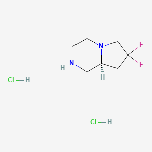 molecular formula C7H14Cl2F2N2 B1441334 (S)-7,7-Difluorooctahydropyrrolo[1,2-a]pyrazine dihydrochloride CAS No. 1305712-21-3