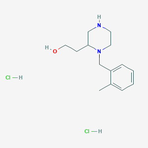 molecular formula C14H24Cl2N2O B1441336 2-[1-(2-Methylbenzyl)-2-piperazinyl]ethanol dihydrochloride CAS No. 1233641-93-4