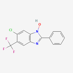 molecular formula C14H8ClF3N2O B1441337 6-chloro-2-phenyl-5-(trifluoromethyl)-1H-1,3-benzimidazol-1-ol CAS No. 1203898-20-7