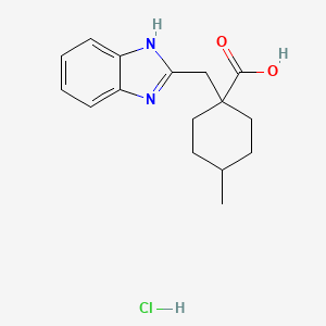 molecular formula C16H21ClN2O2 B1441339 1-(1H-1,3-苯并二唑-2-基甲基)-4-甲基环己烷-1-羧酸盐酸盐 CAS No. 1251923-03-1