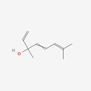 molecular formula C10H16O B14413473 1,4,6-Octatrien-3-ol, 3,7-dimethyl- CAS No. 84012-63-5