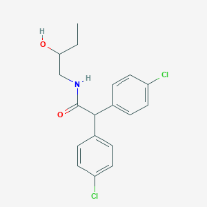 molecular formula C18H19Cl2NO2 B144135 (+-)-4-Chloro-alpha-(4-chlorophenyl)-N-(2-hydroxybutyl)benzeneacetamide CAS No. 130203-74-6