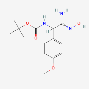 molecular formula C14H21N3O4 B1441359 tert-butyl N-[(N'-hydroxycarbamimidoyl)(4-methoxyphenyl)methyl]carbamate CAS No. 1193390-63-4