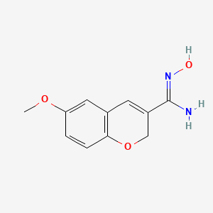 molecular formula C11H12N2O3 B14413608 N'-Hydroxy-6-methoxy-2H-chromene-3-carboximidamide 