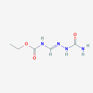 molecular formula C5H10N4O3 B14413637 ethyl N-[(E)-(carbamoylhydrazinylidene)methyl]carbamate 