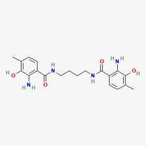 molecular formula C20H26N4O4 B14413709 N,N'-(Butane-1,4-diyl)bis(2-amino-3-hydroxy-4-methylbenzamide) CAS No. 85513-30-0