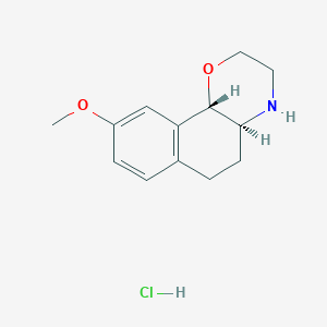 molecular formula C13H18ClNO2 B1441371 (+)-3,4,4a,5,6,10b-Hexahydro-9-methoxy-2H-naphtho[1,2-b][1,4]oxazin, HCl CAS No. 99833-85-9