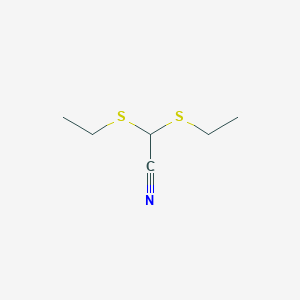 molecular formula C6H11NS2 B14413761 Bis(ethylsulfanyl)acetonitrile CAS No. 87647-18-5