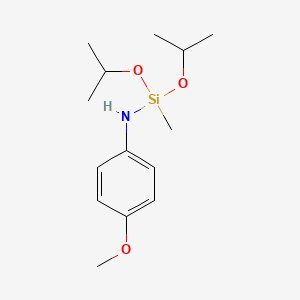 molecular formula C14H25NO3Si B14413771 N-(4-Methoxyphenyl)-1-methyl-1,1-bis[(propan-2-yl)oxy]silanamine CAS No. 86936-14-3