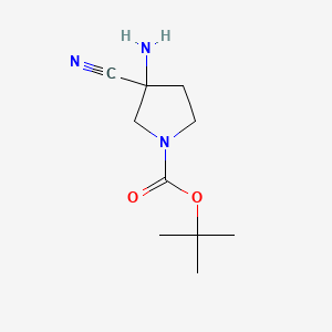 molecular formula C10H17N3O2 B1441394 Tert-butyl 3-amino-3-cyanopyrrolidine-1-carboxylate CAS No. 871115-54-7