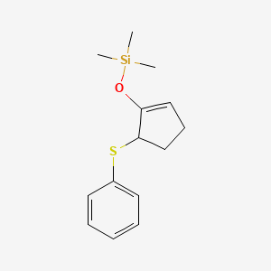 molecular formula C14H20OSSi B14413941 Trimethyl{[5-(phenylsulfanyl)cyclopent-1-en-1-yl]oxy}silane CAS No. 81401-33-4