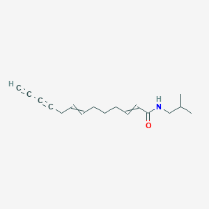 molecular formula C17H23NO B14414014 N-(2-Methylpropyl)trideca-2,7-diene-10,12-diynamide CAS No. 87797-74-8