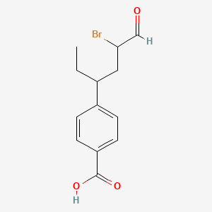 molecular formula C13H15BrO3 B14414024 4-(5-Bromo-6-oxohexan-3-yl)benzoic acid CAS No. 80576-79-0