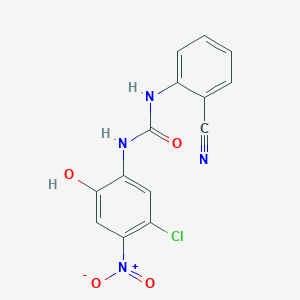 molecular formula C14H9ClN4O4 B14414047 N-(5-Chloro-2-hydroxy-4-nitrophenyl)-N'-(2-cyanophenyl)urea CAS No. 84954-10-9
