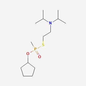 molecular formula C14H30NO2PS B14414121 o-Cyclopentyl S-2-(diisopropylamino)ethyl methylphosphonothiolate CAS No. 85473-33-2