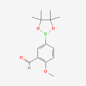 molecular formula C14H19BO4 B1441418 2-Methoxy-5-(tetramethyl-1,3,2-dioxaborolan-2-yl)benzaldehyde CAS No. 866546-13-6