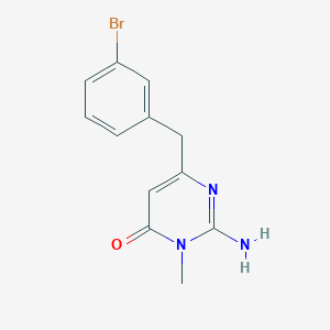 molecular formula C12H12BrN3O B1441419 2-Amino-6-(3-bromo-benzyl)-3-methyl-3H-pyrimidin-4-one CAS No. 883892-48-6